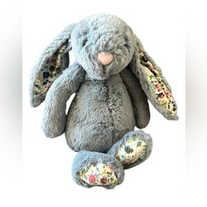 Jellycat DUSKY BLUE BUNNY Small Plush Retired Rare and Hard to Find Floral Ears